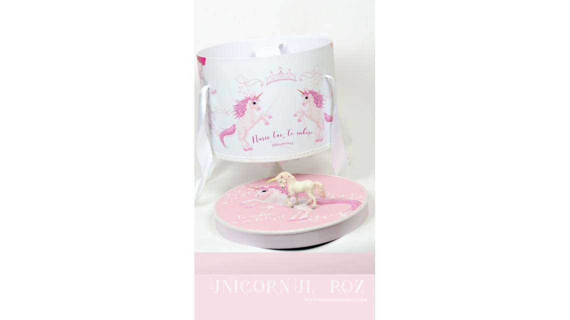 Trusou de  botez cu unicorni roz pentru fete, set complet biserica, Unicornul Roz 9